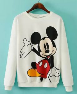 Mickey Print White Sweatshirt DAP