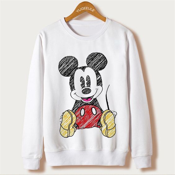 Mouse Cartoon Cute Print 2016 Casual Sweatshirt DAP