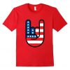 Patriotic Rock ‘n Roll Sign USA Flag T-Shirt DAP