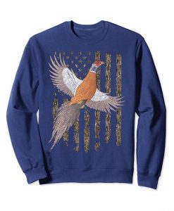 Usa American Flag Tree Camouflage Pheasant Hunting Gift Sweatshirt DAP