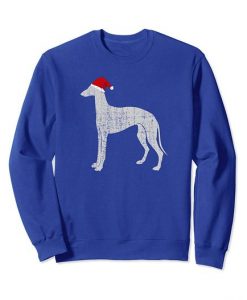 Vintage Santa Hat Greyhound Dog Sweatshirt DAP