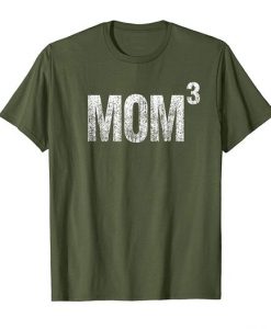 Distressed Mom Cubed Three Kids Mom T shirt-DAP