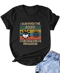 Dresswel Women I Survived The 2020 Coronavirus Invasion T-ShirtDAP