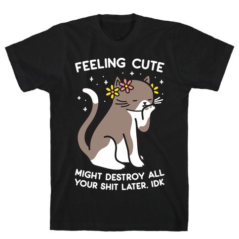 Feeling Cute Might Destroy All Your Shit Later, Idk T-Shirts DAP