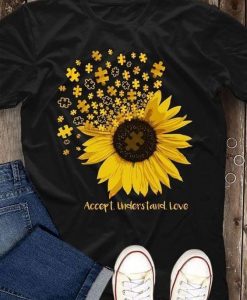 Autism Sunflower Accept T Shirt DAP