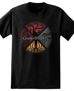 New Fashion Band Men TshirtsGame of Thrones Four Houses Circle Adult T-Shirt