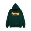 Forest Green Thrasher Flame Logo Hoodie