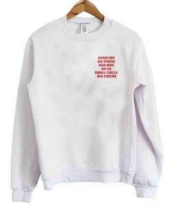 Good Sex No Stress One Boo No Ex Small Circle Big Checks Pocket Print Sweatshirt