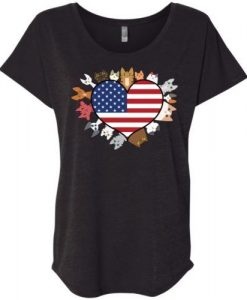 Heart Cat USA T-Shirt