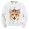 corgi with crown sweatshirt