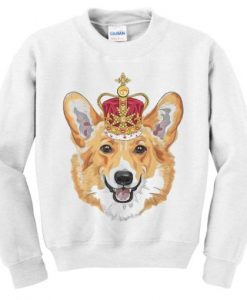 corgi with crown sweatshirt