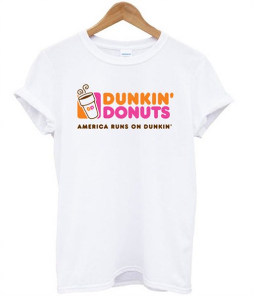 dunkin donuts america runs on dunkin tshirt