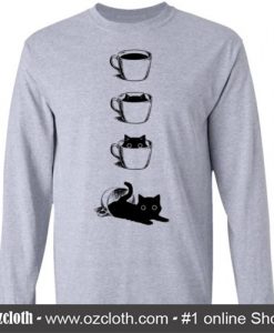 Black cat in the coffee Sweatshirt