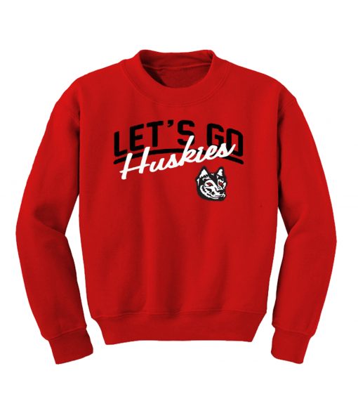 Northeastern Huskies Red Let’s Go Pullover Sweatshirt