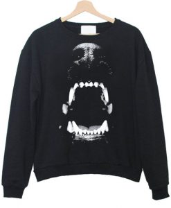 angry dog teeth sweatshirt