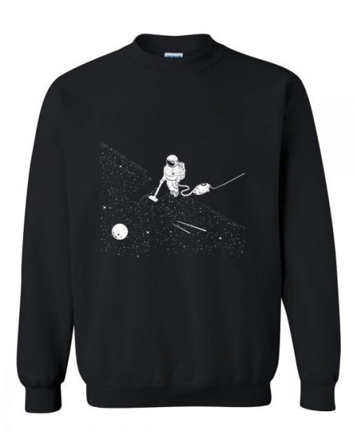 astronaut vacuuming stars sweatshirt