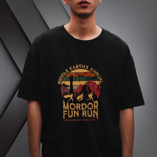 Vintage Middle Earth'S Annual Mordor Fun Run One Does Not Simply Walk shirt