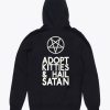 Adopt Kitties & Hail Satan Hoodie pu