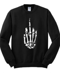 Fuck Off Skeleton Hand Sign Sweatshirt pu