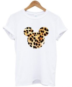 Mickey Mouse Head Leopard Print T shirt pu