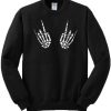Skeleton Metal Rock Hand Sweatshirt pu
