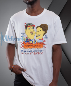 Vintage 90s Beavis & Butthead Bill Clinton & Hillary Clinton Parody T-shirt NF
