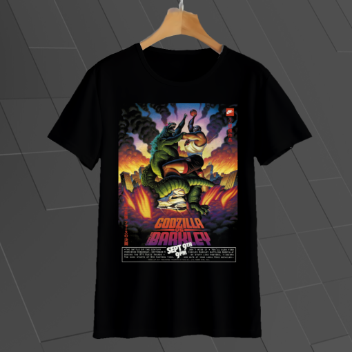 _Godzilla Vs Charles Barkley Poster t-shirt TPKJ1