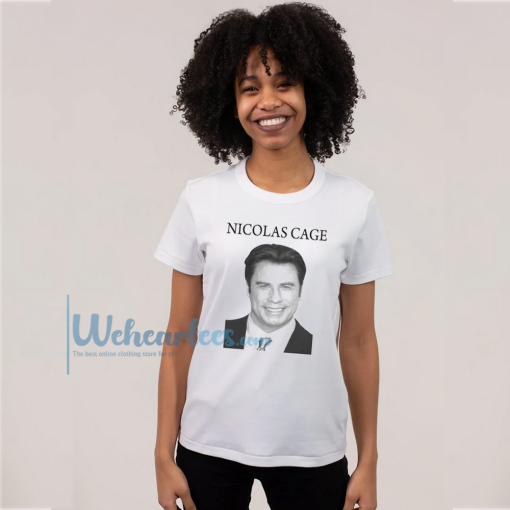 John Travolta Parody Nicolas Cage t shirt