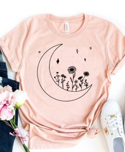 Moon Shirts Moon Lover Wild Flowers Shirt TPKJ1