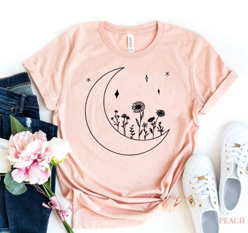 Moon Shirts Moon Lover Wild Flowers Shirt TPKJ1