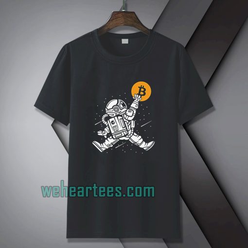 Bitcoin to The Moon Spaceman T-Shirt TPKJ1