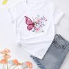 Floral & Butterfly Print Tee TPKJ1