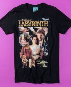 Retro Labyrinth Black T-Shirt TPKJ1