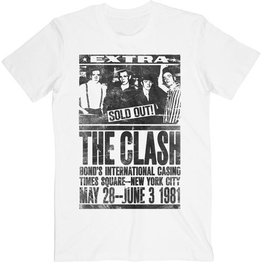 White The Clash Bonds 1981 Official Tee T-shirt TPKJ1