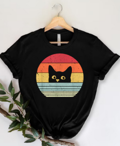 Retro Black Cat Lover T-shirt AL