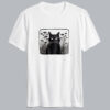 Vintage Floral Folklore Black Cat T-shirt AL